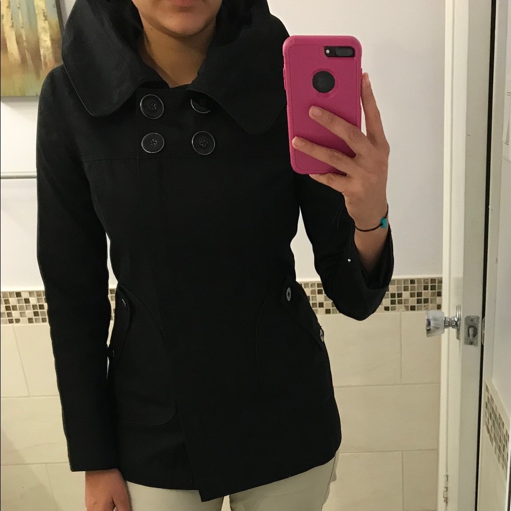 Soia & Kyo Black Fitted Spring Jacket Hood Small